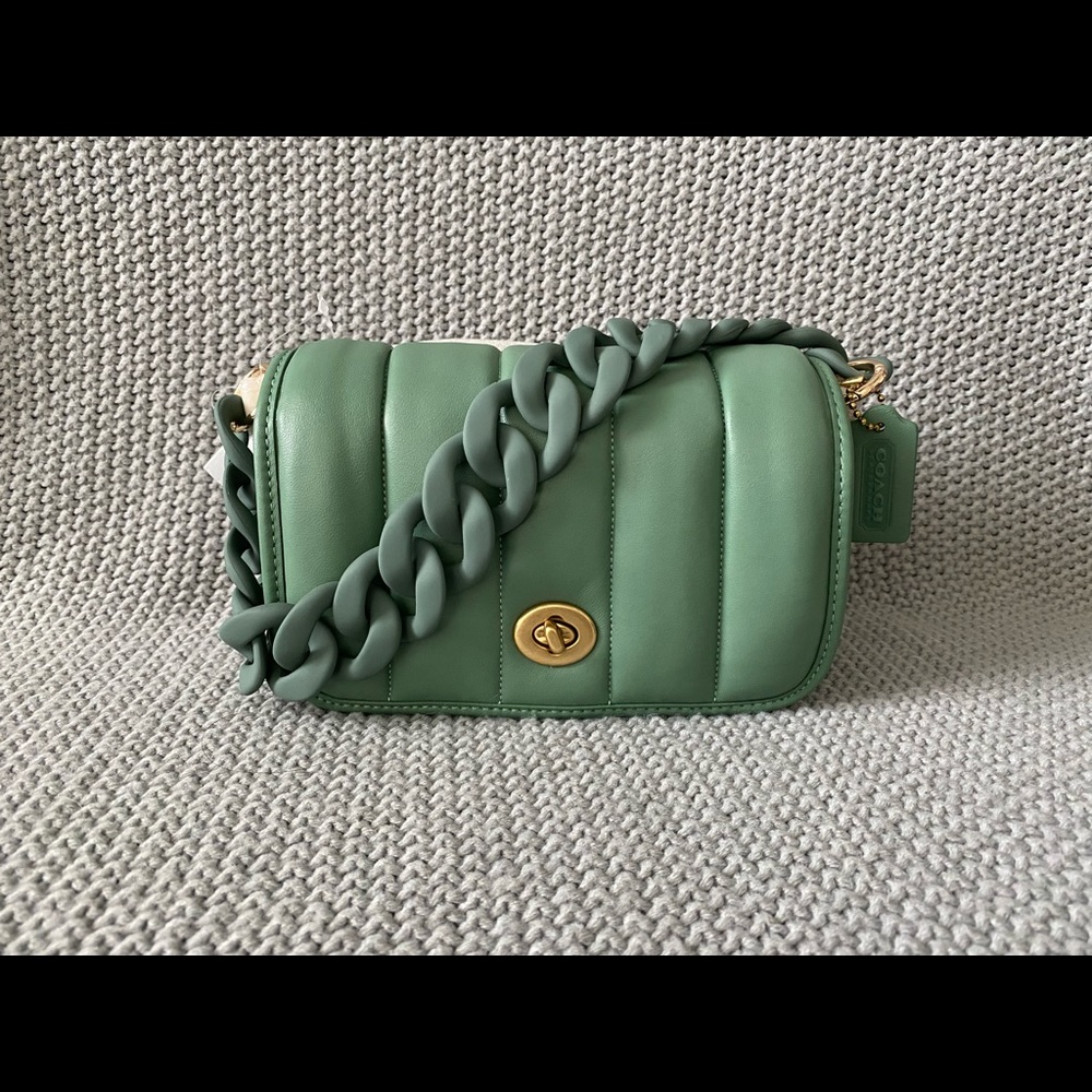 Coach Quilted Dinky 18 in Washed Green NWT - Picture 11 of 16